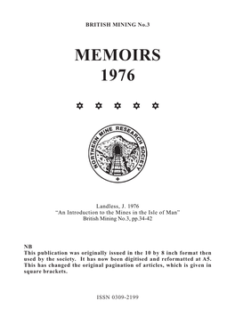 An Introduction to the Mines in the Isle of Man” British Mining No.3, Pp.34-42