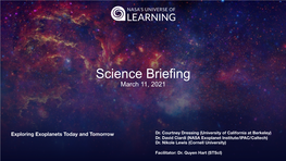 Science Briefing March 11, 2021