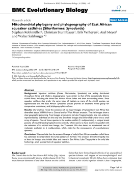 Mitochondrial Phylogeny and Phylogeography of East African