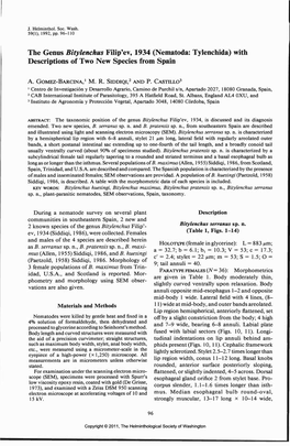 Nematoda: Tylenchida) with Descriptions of Two New Species from Spain