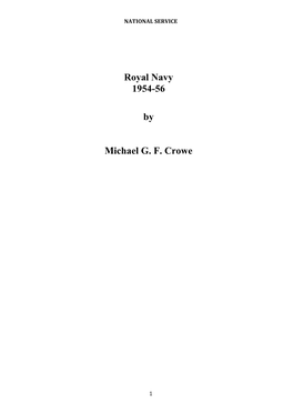 Michael G.F. Crowe Royal Navy 1954-56