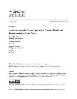 Perspectives on the Erosion of Collective Bargaining in the United States