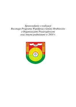 Sprawozdanie Z Realizacji Rocznego Programu Współpracy Gminy Hrubieszów Z Organizacjami Pozarządowymi Oraz Innymi Podmiotami W 2018 R