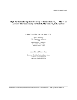 Accurate Thermo Chemistry for the NH2/NH2+ and NH3/NH