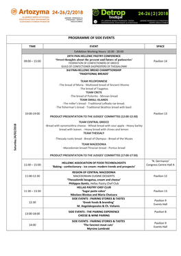 Programme of Side Events