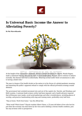 Is Universal Basic Income the Answer to Alleviating Poverty?