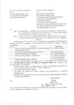 Hy Fe" 1$Fl Copy to the District Informatics Officer, Kakinada/ Efriiu with a Request to Place the Public Nolice in Eastgodavari & Westgodavari Websites