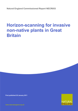 Horizon-Scanning for Invasive Non-Native Plants in Great Britain