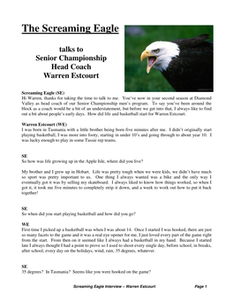 The Screaming Eagle Talks to Senior Championship Head Coach Warren