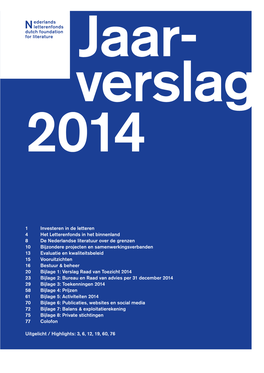 Jaarverslag 2014 Nederlands Letterenfonds