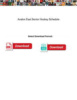 Avalon East Senior Hockey Schedule Drriver