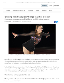 Evening with Champions' Brings Together Old, New | Icenetwork.Com: Your Home for ﬁgure Skating and Speed Skating