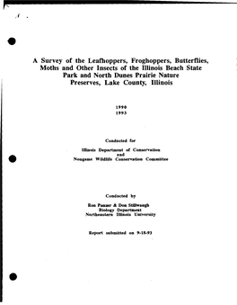 A Survey of the Leafhoppers, Froghoppers, Butterflies, Moths and Other Insects of the Illinois Beach State Park and North Dunes