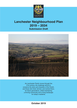 Lanchester Neighbourhood Plan 2019 – 2034 Submission Draft
