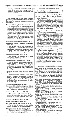 11558 Supplement to the London Gazette, 19 November, 1915