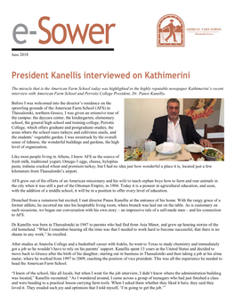 President Kanellis Interviewed on Kathimerini