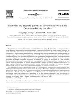 Extinction and Recovery Patterns of Scleractinian Corals at the Cretaceous-Tertiary Boundary