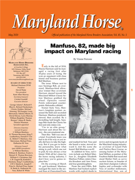 Manfuso, 82, Made Big Impact on Maryland Racing