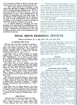 1936 Olympic Trials Results