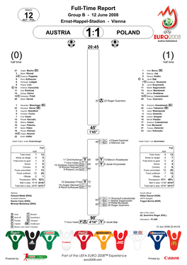 Full-Time Report AUSTRIA POLAND