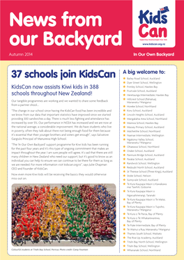 News from Our Backyard Supporting Disadvantaged Kiwi Kids