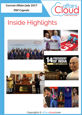 Current Affairs July 2017 PDF Capsule