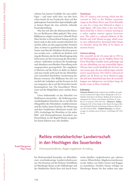 Relikte Mittelalterlicher Landwirtschaft in Den Hochlagen Des Sauerlandes Rudolf Bergmann