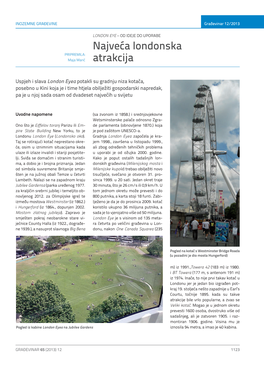 LONDON EYE – OD IDEJE DO UPORABE Najveća Londonska PRIPREMILA: Maja Marić Atrakcija