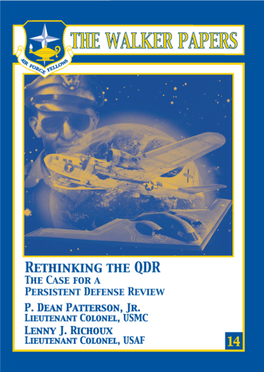 Rethinking the QDR Patterson Richoux the Case for a Persistent Defense Review Cut Along Dotted Line