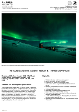 The Aurora Addicts Abisko, Narvik & Tromso Adventure