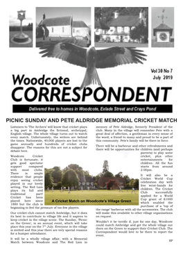 Picnic Sunday and Pete Aldridge Memorial Cricket