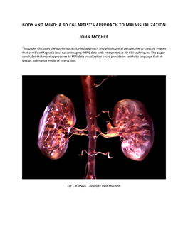 A 3D Cgi Artist's Approach to Mri