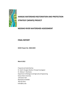 (Wraps) Project Neosho River Watershed Assessment Final Report