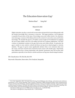 The Education-Innovation Gap∗