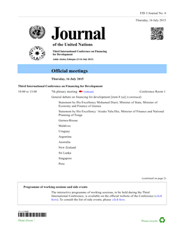 Journal Unit at United Nations Headquarters, New York, and Published in Addis Ababa, Ethiopia, by the Department for General Assembly and Conference Management