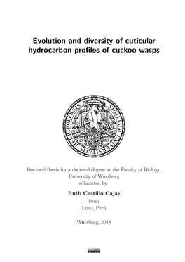 Evolution and Diversity of Cuticular Hydrocarbon Proﬁles of Cuckoo Wasps