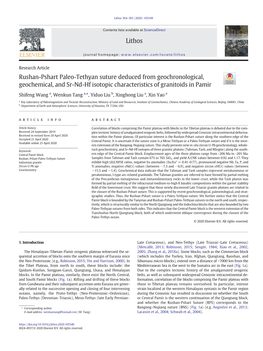 Rushan-Pshart Paleo-Tethyan Suture Deduced from Geochronological, Geochemical, and Sr-Nd-Hf Isotopic Characteristics of Granitoids in Pamir