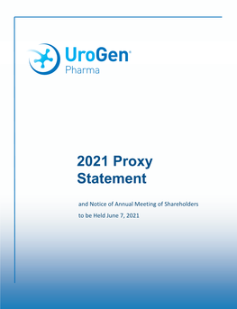 2021 Proxy Statement and Notice of Annual Meeting of Shareholders to Be Held June 7, 2021