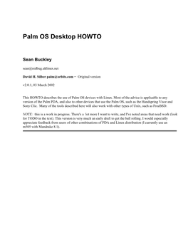 Palm OS Desktop HOWTO