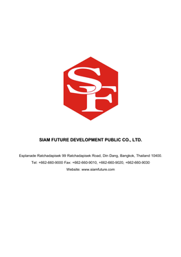 SF: Siam Future Development Public Company Limited | Annual Report
