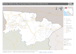 Guinea: Reference Map of Koundara Prefecture (As of 25 March 2015)