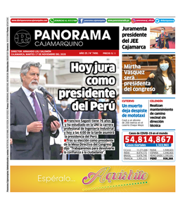 Hoy Jura Como Presidente Del Perú