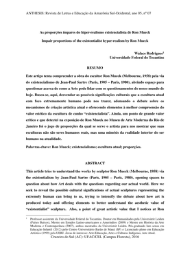 ANTHESIS: Revista De Letras E Educação Da Amazônia Sul-Ocidental, Ano 05, Nº 07 Cruzeiro Do Sul (AC): UFAC/CEL (Campus Flore