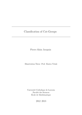 Classification of Cat-Groups