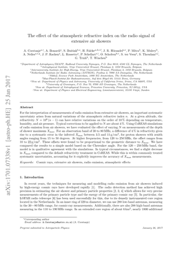 Arxiv:1701.07338V1 [Astro-Ph.HE] 25 Jan 2017 Measurements of the Primary Particle Type and the Energy of the Primary Cosmic Ray [5]