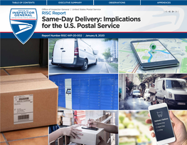 Same-Day Delivery: Implications for the U.S. Postal Service, Report