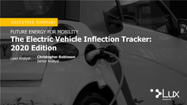 The Electric Vehicle Inflection Tracker: 2020 Edition