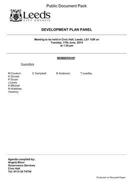 Agenda Document for Development Plan Panel, 17/06/2014 13:30