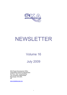 Newsletter Volume 16