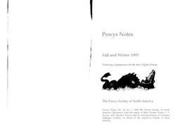 Powys Notes 10.1 Fall and Winter 1995